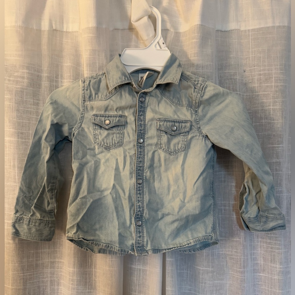 H&M Toddler Long Sleeve Jean Shirt Size 2-3